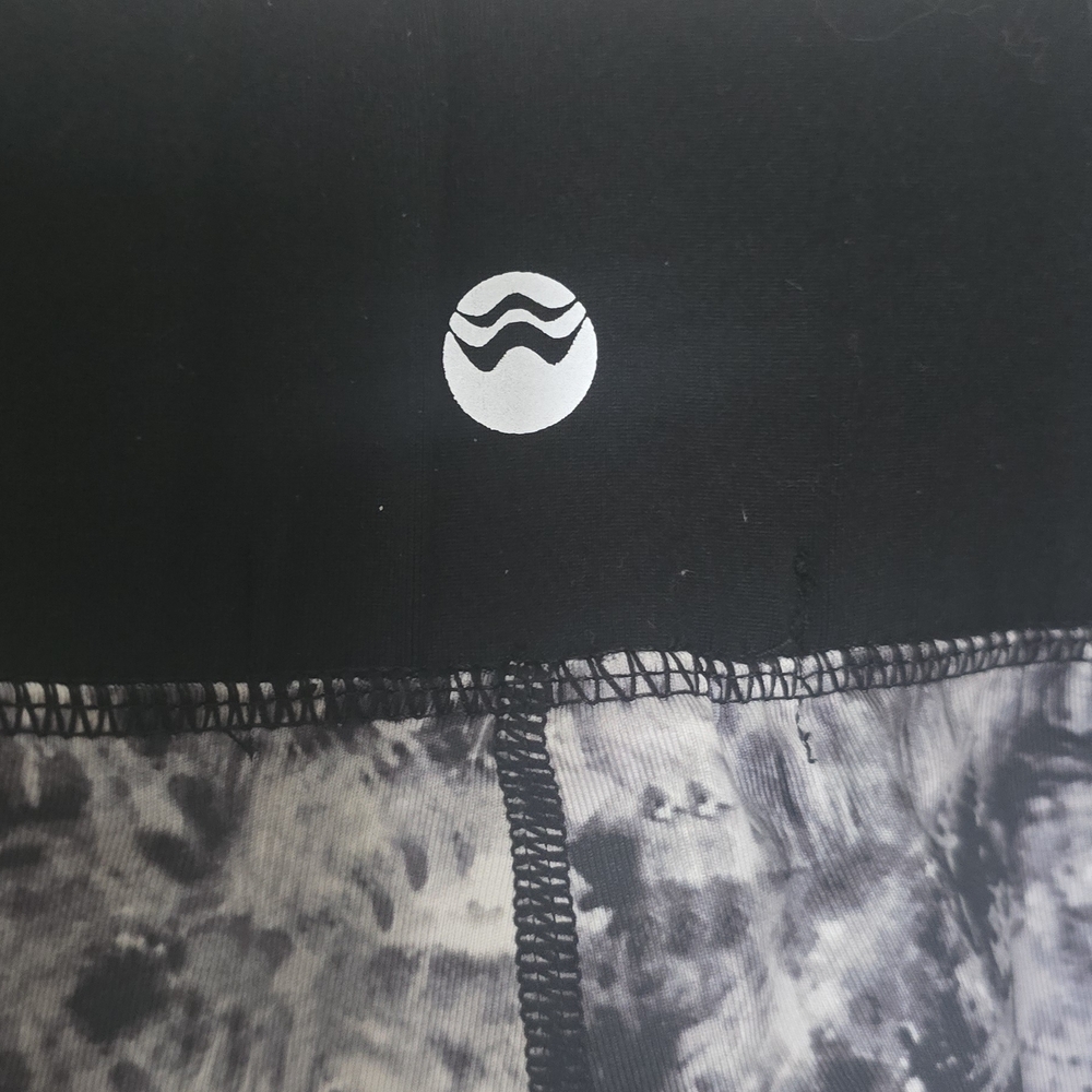 Impressions Black Gray Marbled Leggings High Waist Stretch Athleisure Small - Picture 3 of 4